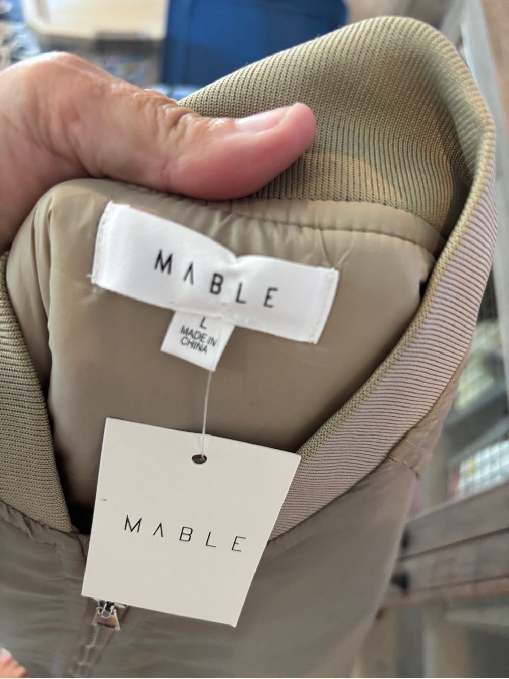 MABLE Back Ruched Utility Bomber Jacket Large - Picture 6 of 6
